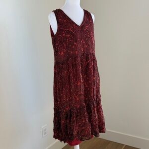 Nicole Miller Burgundy Midi Dress